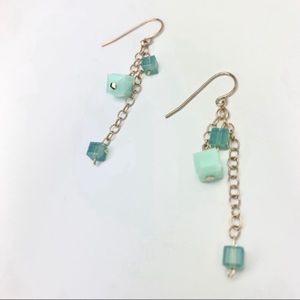 Swarovski Cube Crystal Drop Earrings